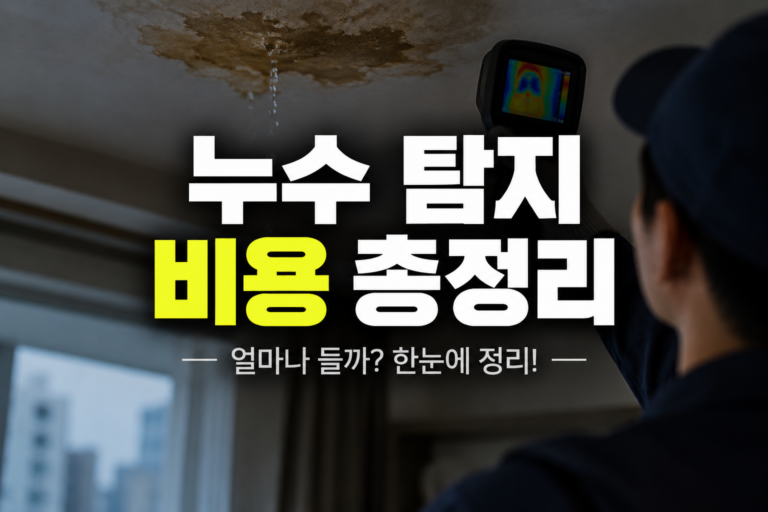 누수 탐지 수리 비용 총정리